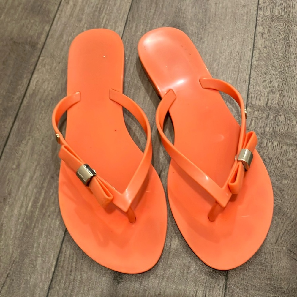 Women’s Orange Bow Jelly Flip-Flops